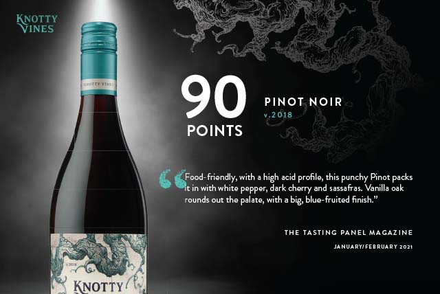 Knotty Vines Pinot Noir 2018 91 Points Sell Sheet